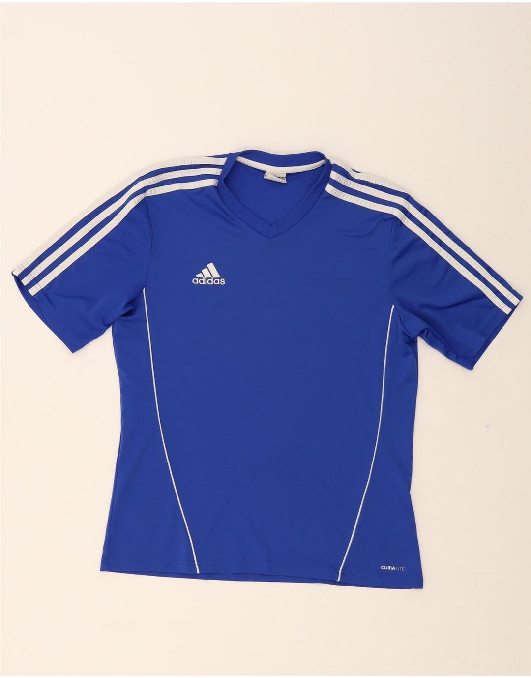 ADIDAS Mens Climalite T-Shirt Top Medium Blue Polyester Vintage Adidas and Second-Hand Adidas from Messina Hembry 