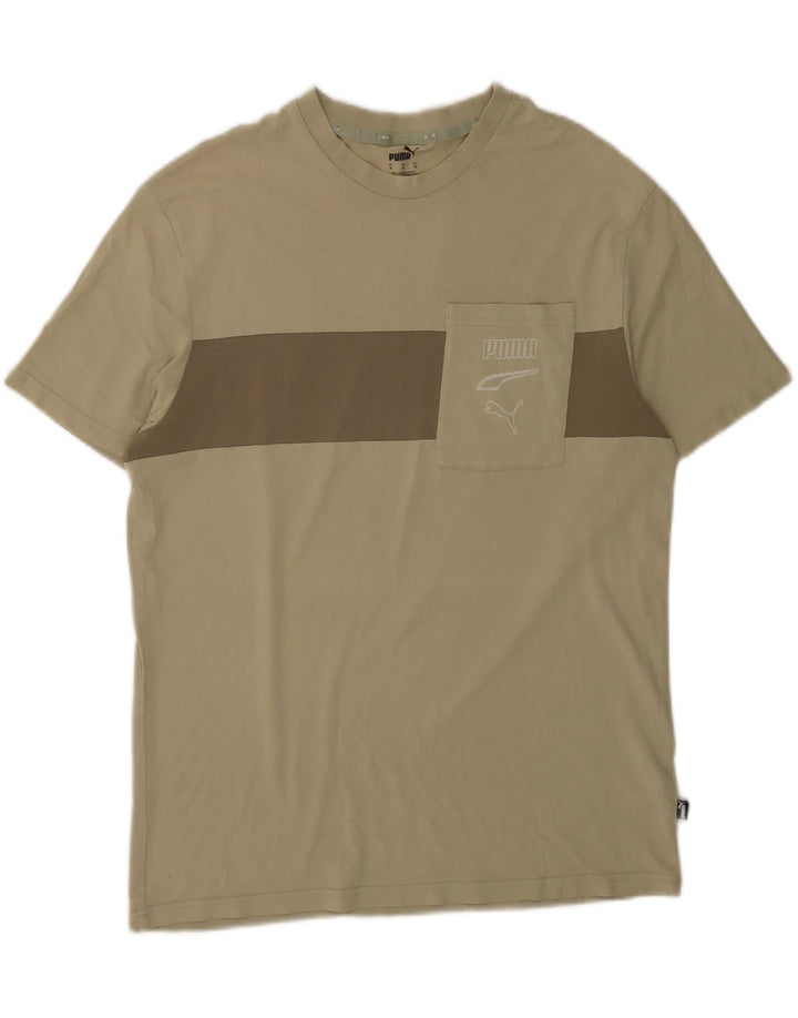 Puma Tee-Shirt Graphic Homme Kaki Moyen Colourblock Cotton