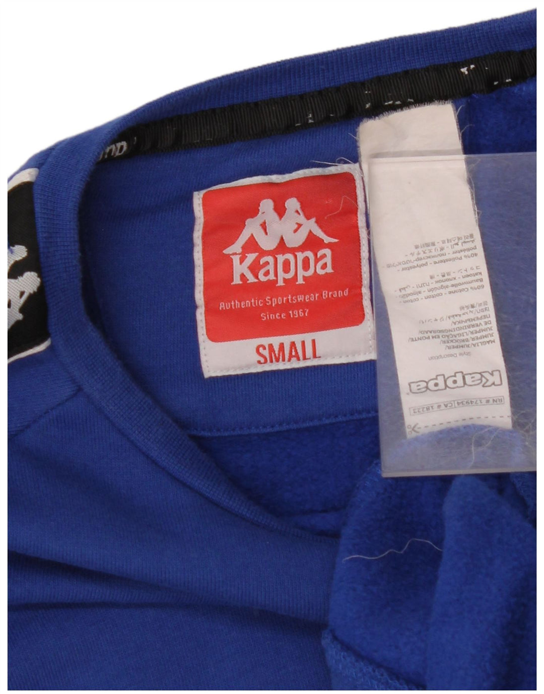 KAPPA Sweat-shirt graphique pour homme en coton color block Bleu Taille S