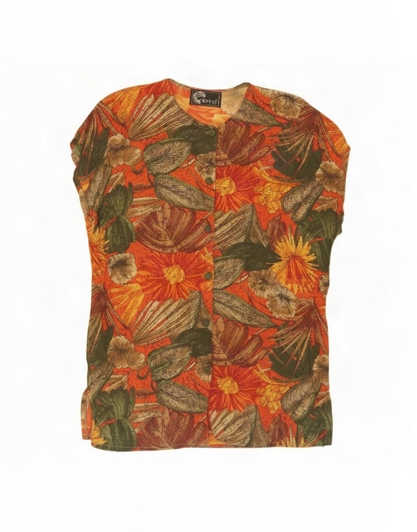 Caterina Chemisier sans manches pour femme UK 18 XL Orange Floral