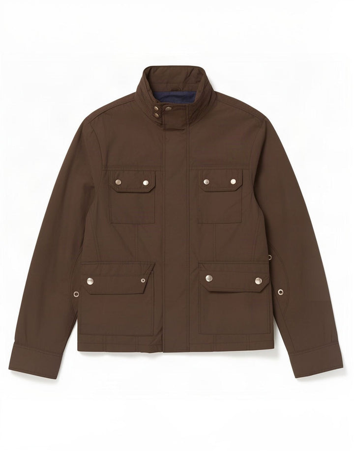 Zara Veste utilitaire pour homme UK 40 Large Marron Polyester