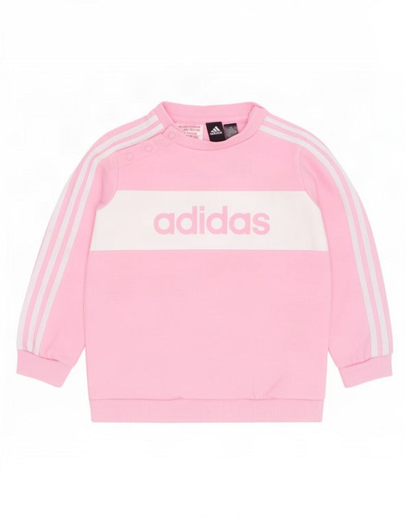 Adidas Sweat-shirt graphique pour bébé fille 12-18 mois Rose Colourblock