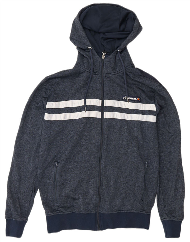 Ellesse Pull à capuche zippé pour homme Small Bleu marine Colourblock