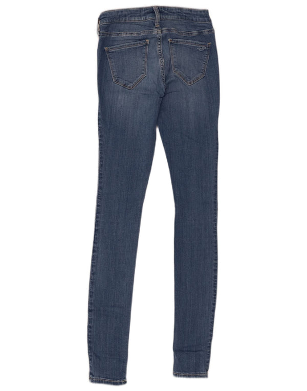 Hollister Jean skinny taille basse pour femme US 0 XS W24 L30 Bleu Coton