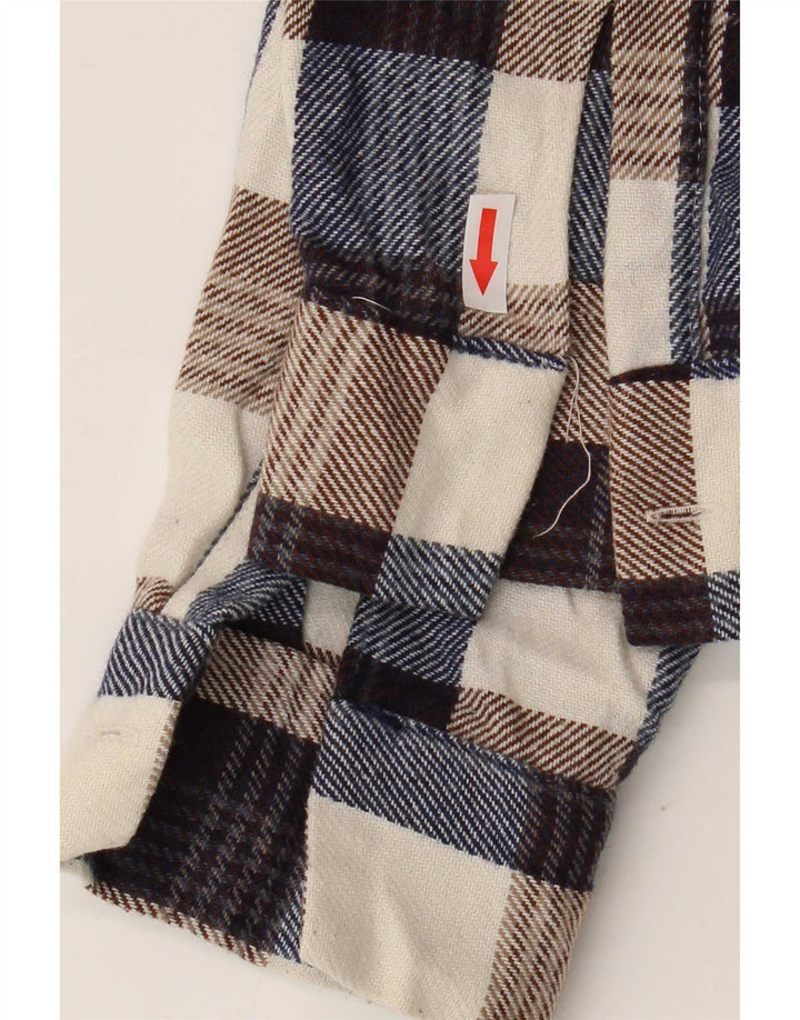 Chemise en flanelle vintage pour homme à carreaux multicolores moyens