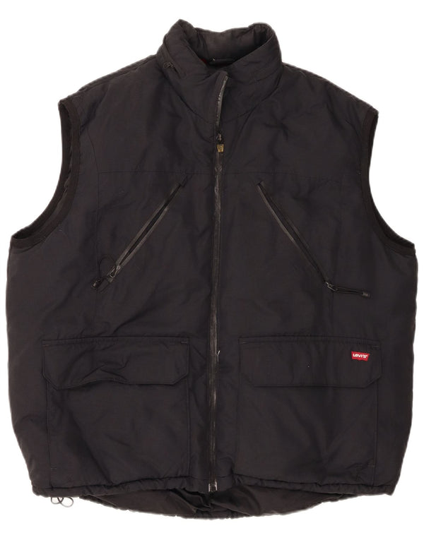 Levi's Gilet rembourré à capuche homme UK 40 Large Noir Polyamide