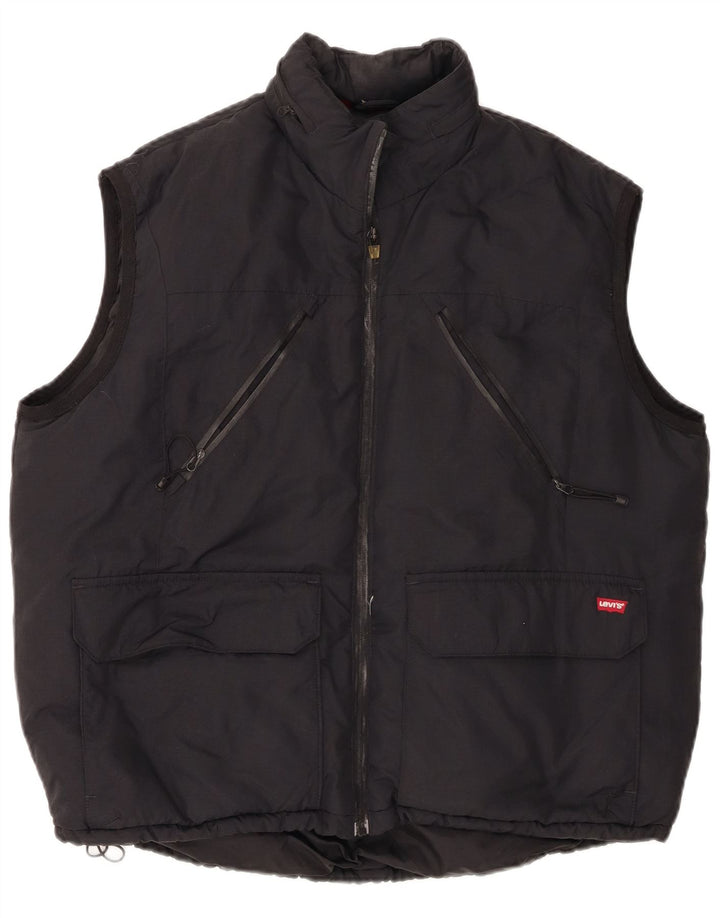 Levi's Gilet rembourré à capuche homme UK 40 Large Noir Polyamide
