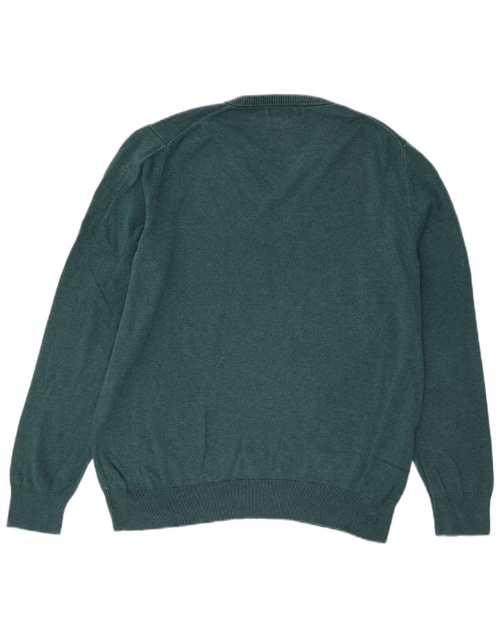 Marks & Spencer Pull col V pour homme en coton bleu Taille L