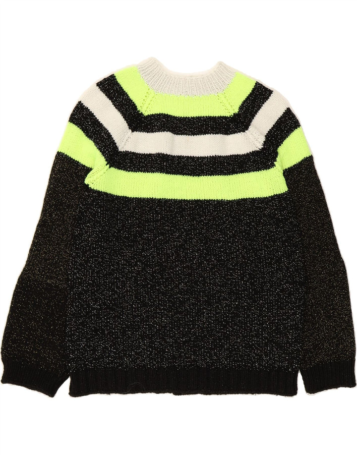VINTAGE Womens Turtle Neck Jumper Sweater UK 12 Medium Black Colourblock Vintage Vintage and Second-Hand Vintage from Messina Hembry 