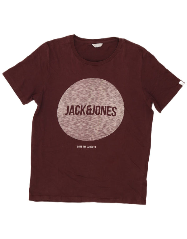 JACK & JONES T-Shirt Graphique Homme Petit Bordeaux Coton