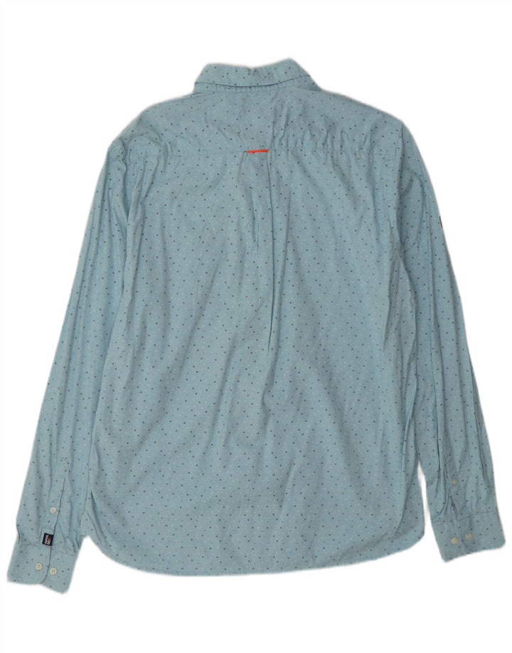 Superdry Chemise Homme XL Bleu Géométrique Coton