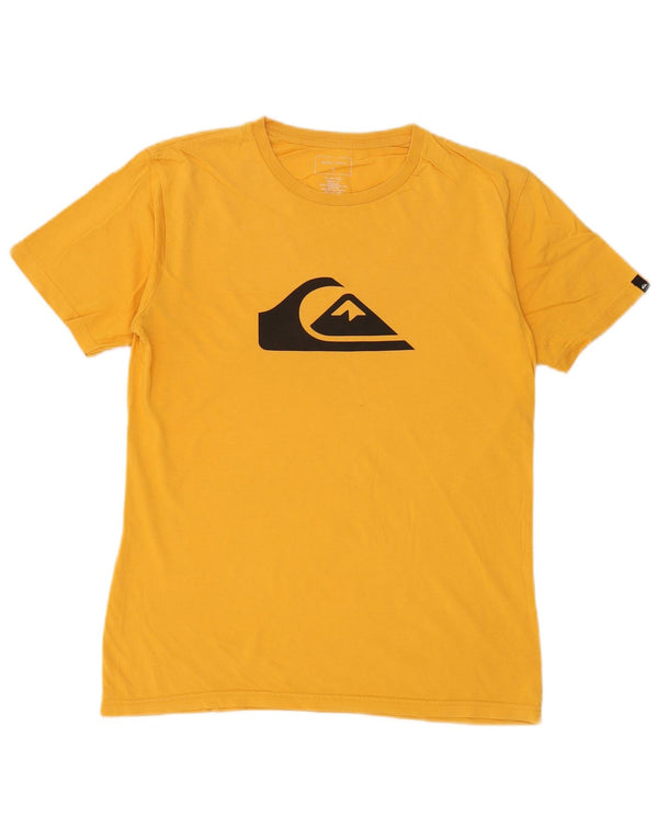 Quiksilver Mens Regular Fit Graphic T-Shirt Top XS Jaune Coton