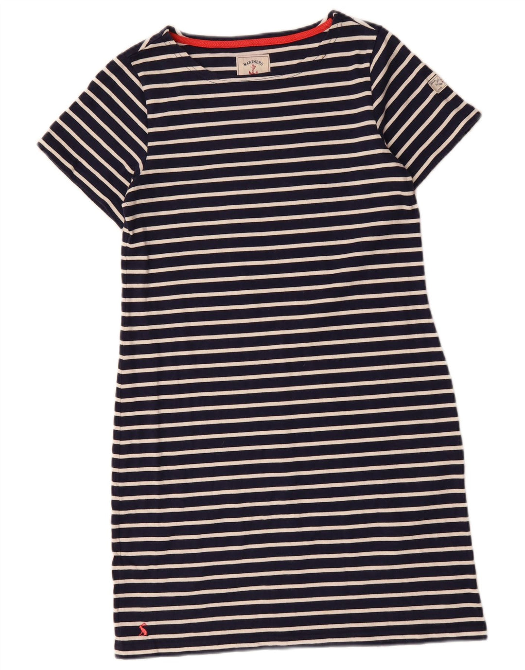 JOULES Robe T-Shirt Femme UK 12 Medium Bleu Marine Rayé Coton