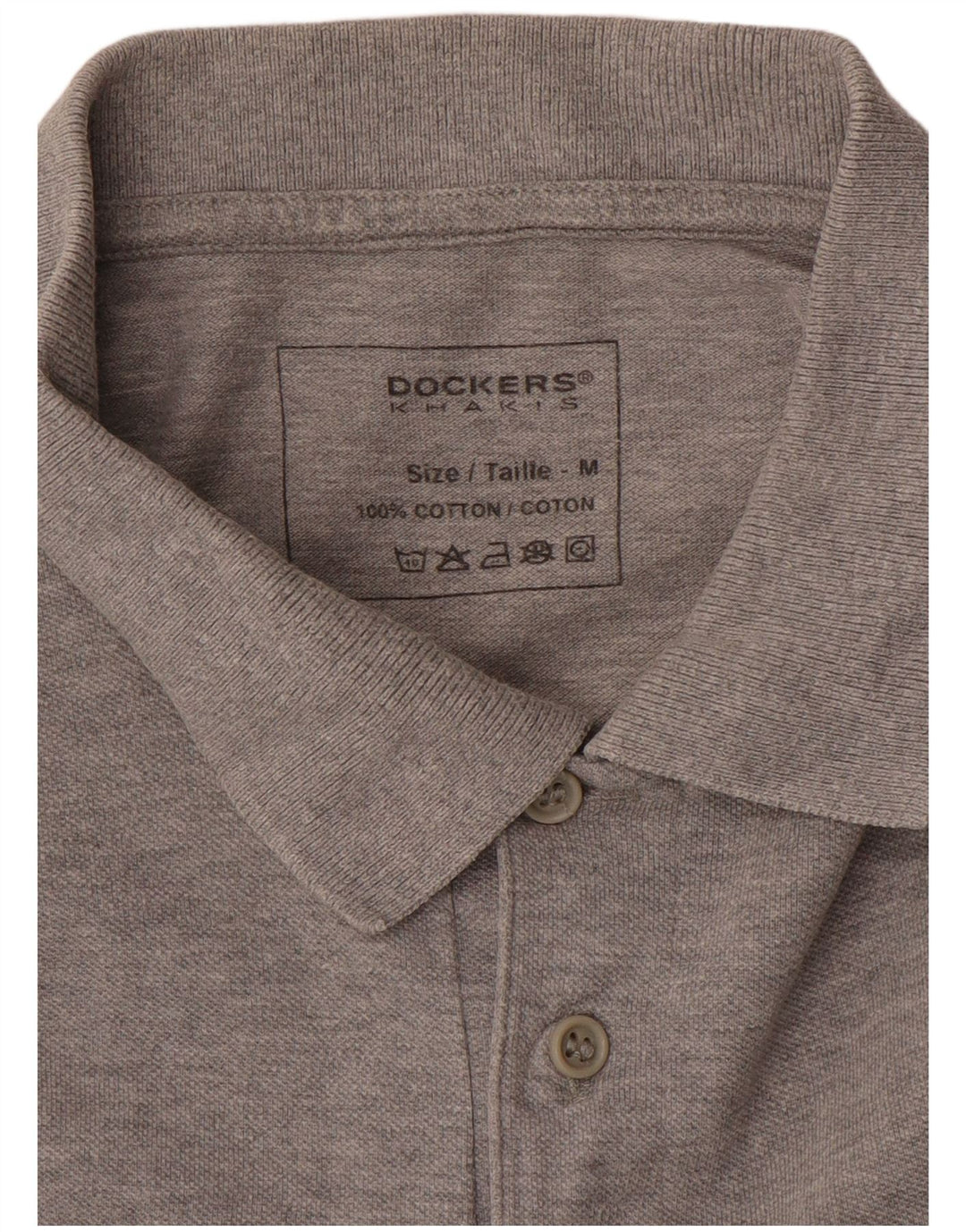 DOCKERS Polo Khakis Homme Gris Moyen Moucheté Coton