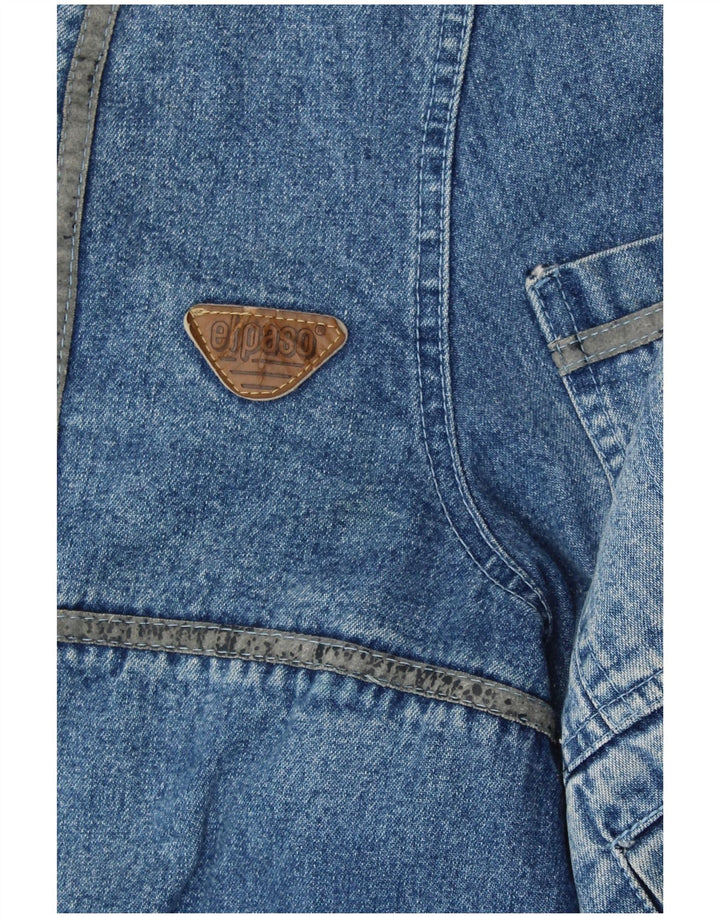 VINTAGE Veste Sherpa en jean pour homme UK 42 XL Bleu