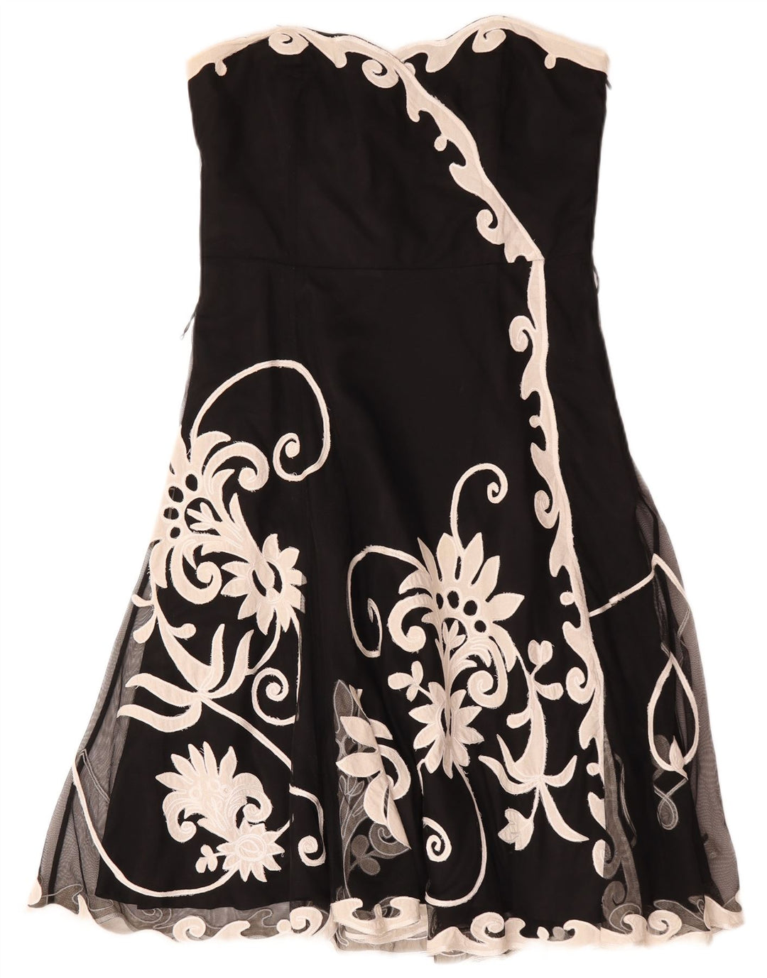Coast Robe bustier pour femme UK 46 Grand Noir Floral Polyester
