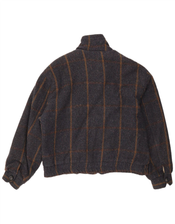 Rodrigo Veste Bomber Sherpa Homme IT 50 Laine à Carreaux Gris Grand