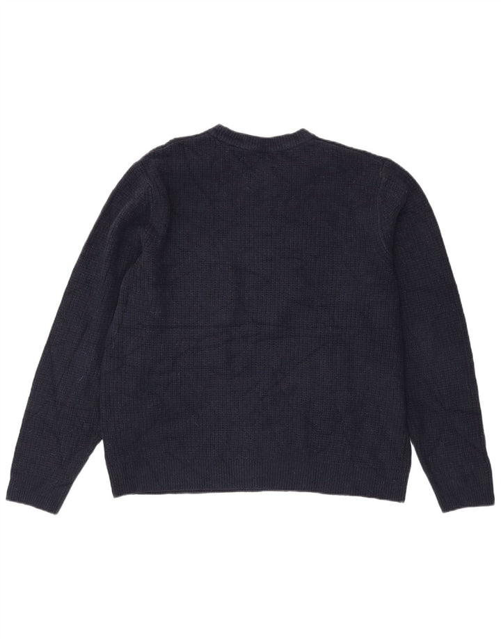 Marks & Spencer Pull col rond pour homme en acrylique bleu marine Taille L