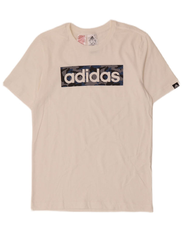 Adidas T-Shirt Graphique Garçon 13-14 ans Blanc Coton