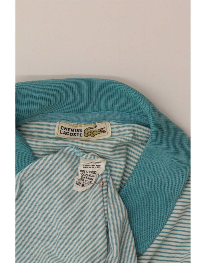 Polo Lacoste Homme Bleu Moyen Rayé Coton
