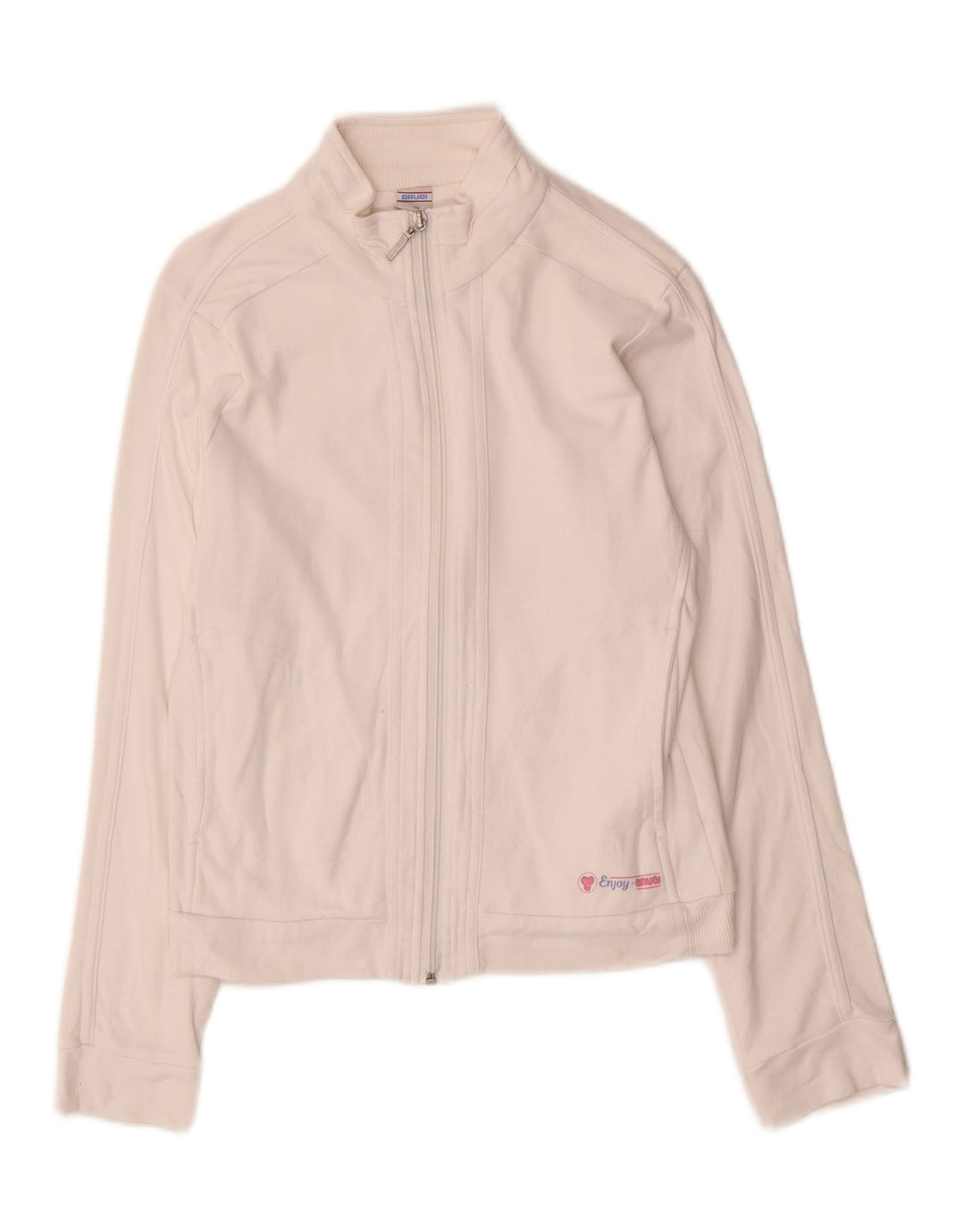 Brugi Veste de survêtement pour femme UK 10 Petit coton blanc