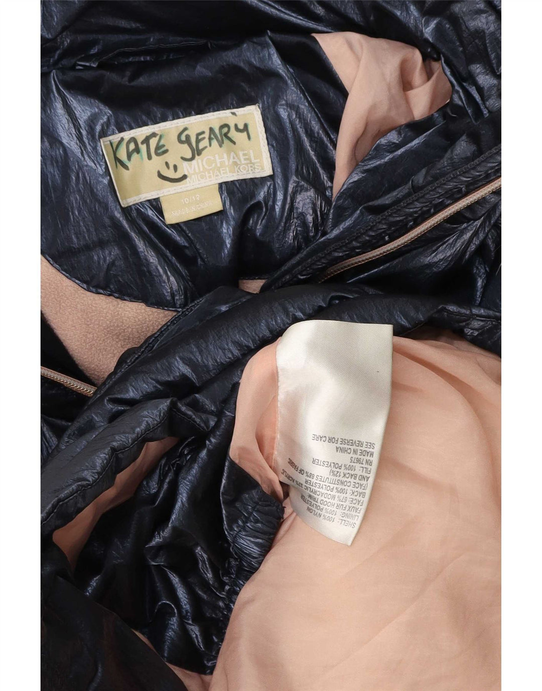 Michael Kors Veste matelassée à capuche pour fille 10-11 ans Bleu marine Polyester