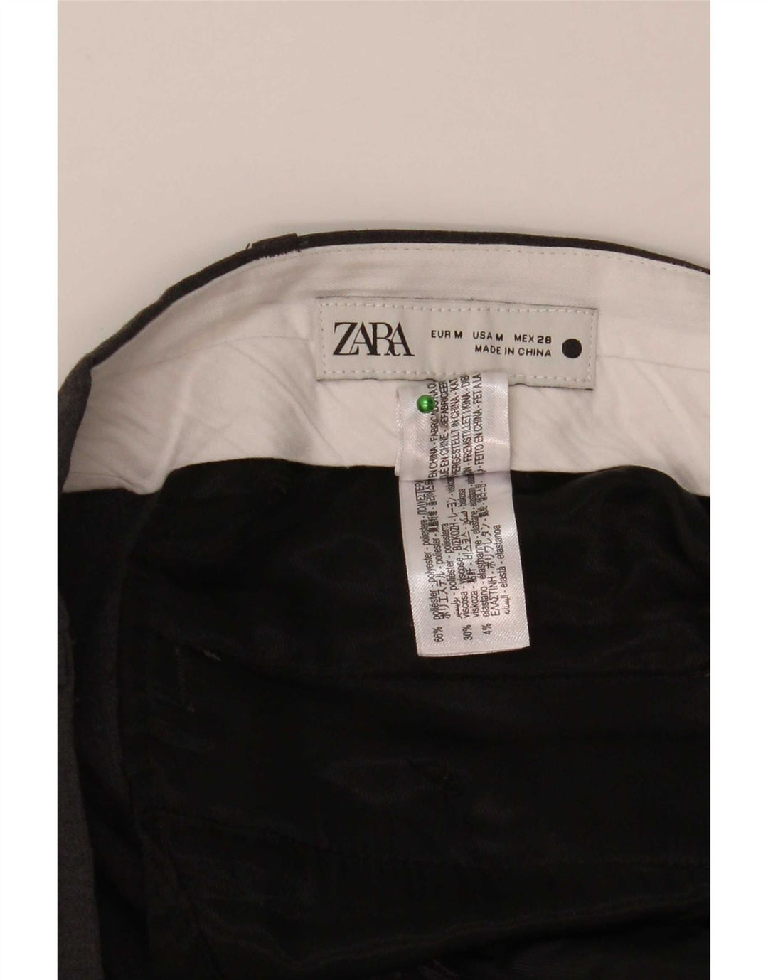 Pantalon décontracté droit pour homme Zara Medium W32 L29 Gris Polyester