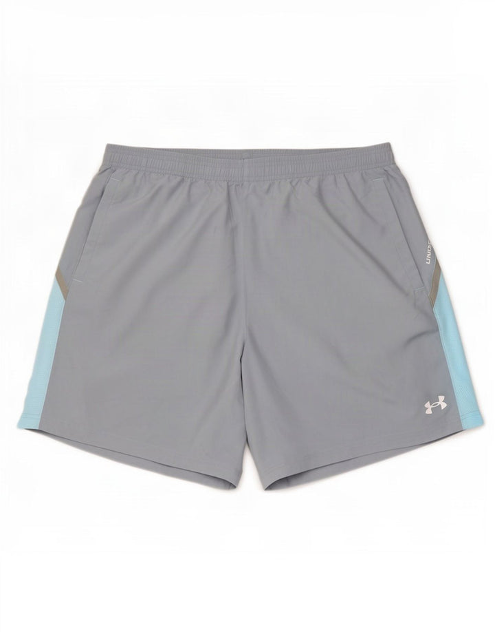 Under Armour Short de Sport XL Homme Gris Colorblock Polyester