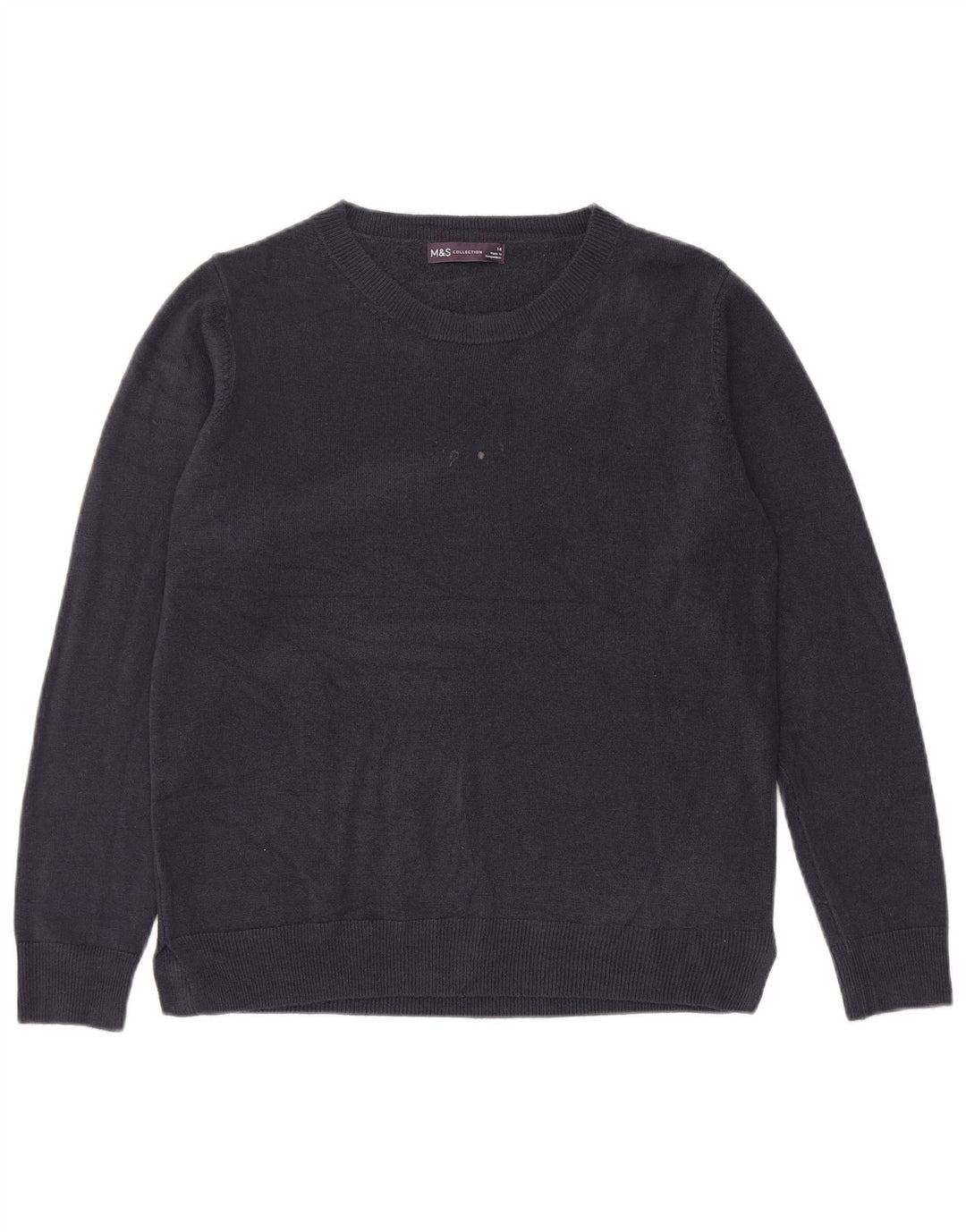 Marks & Spencer Pull col bateau pour femme UK 14 Bleu marine moyen