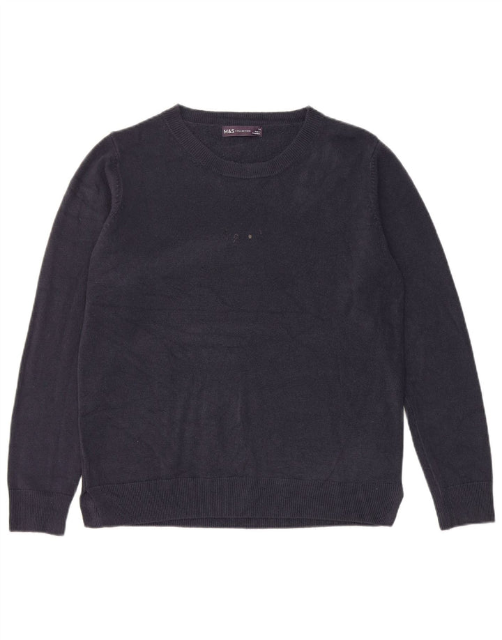 Marks & Spencer Pull col bateau pour femme UK 14 Bleu marine moyen