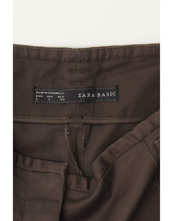 Zara Pantalon Chino Pegged Femme Large W34 L27 Marron