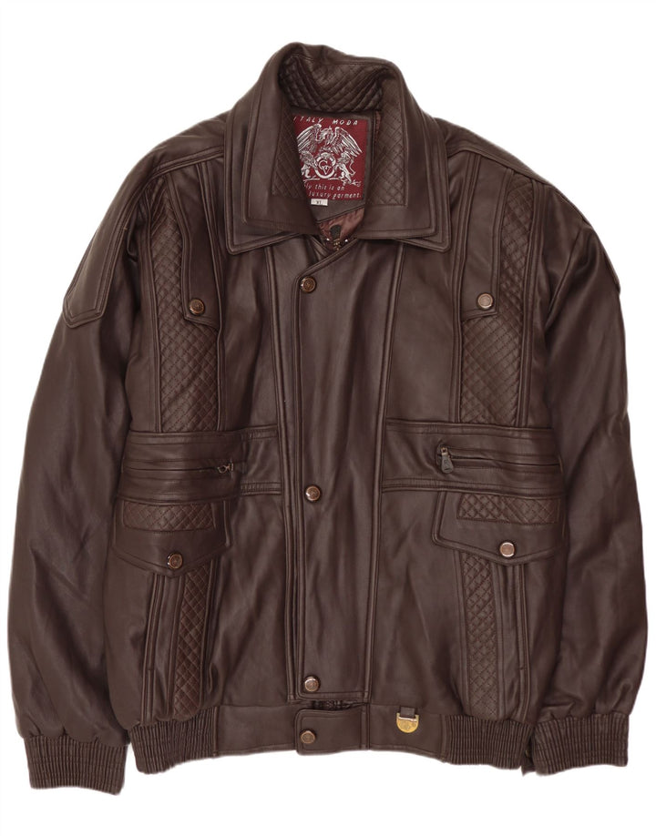 veste en cuir homme vintage UK 42 XL Marron