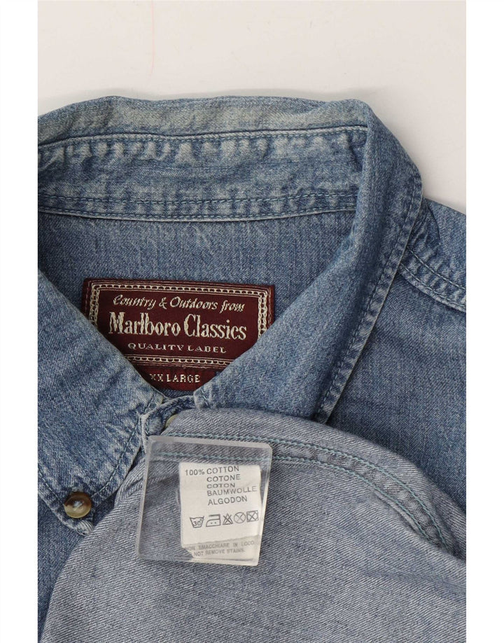 Marlboro Classics Chemise en jean pour homme 2XL Bleu Coton