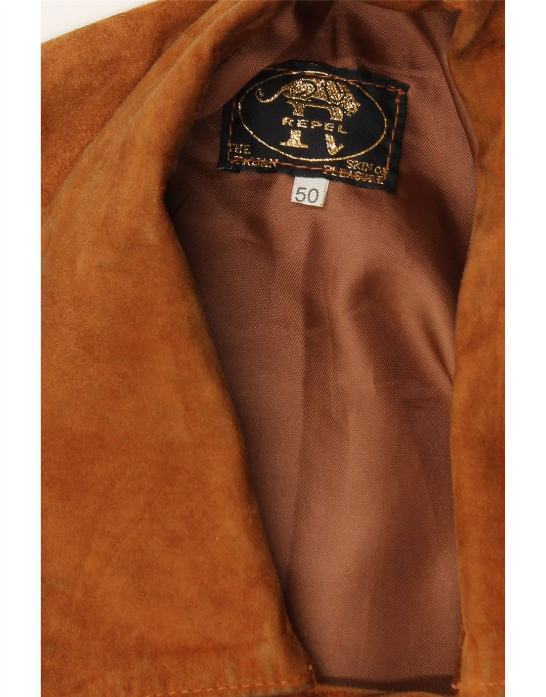 VINTAGE Veste en daim pour homme IT 50 Grand cuir marron