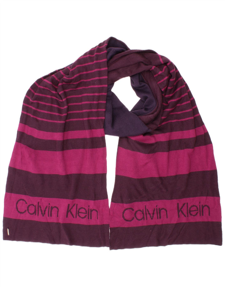 Calvin Klein Écharpe rectangulaire graphique pour femme Taille unique Acrylique rayé violet
