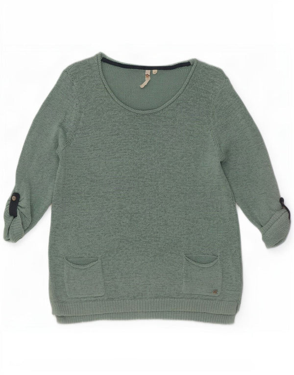 White Stuff Pull à manches 3/4 et col bateau pour femme - Vert moyen - UK 12