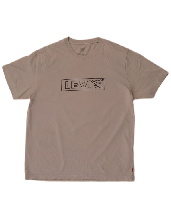 Levi's T-Shirt Graphique Coupe Relax Femme UK 14 Gris Moyen Coton