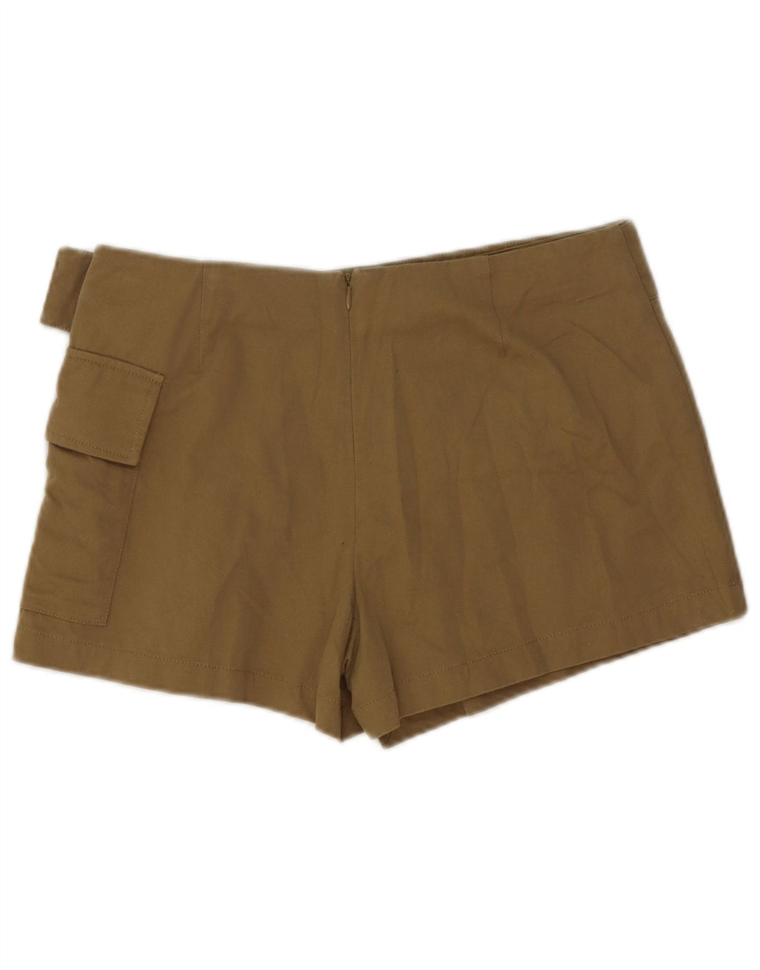 Zara Short Cargo Femme Moyen W28 Kaki Coton