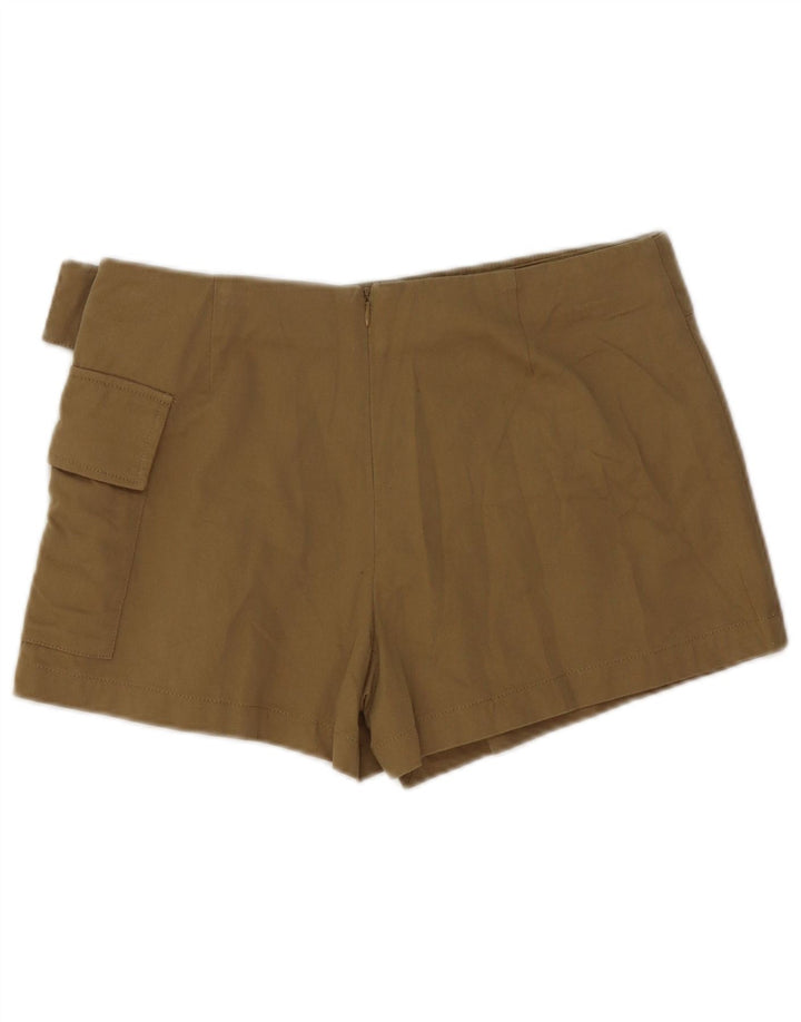 Zara Short Cargo Femme Moyen W28 Kaki Coton