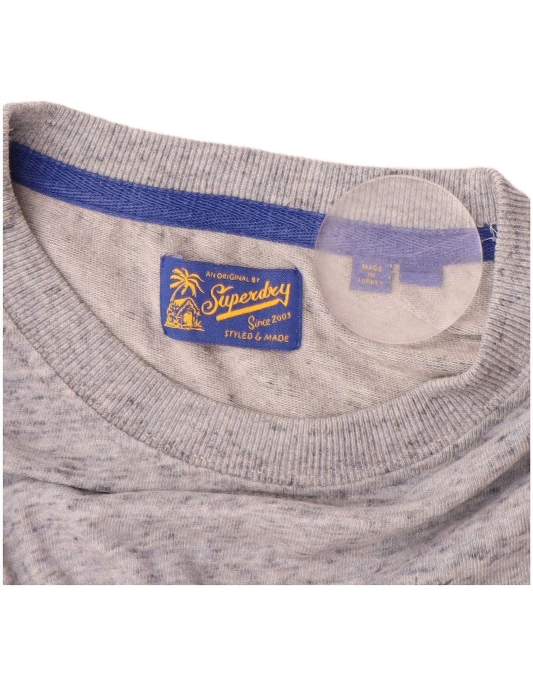 SUPERDRY T-Shirt Graphique Homme Gris Moyen Moucheté Coton