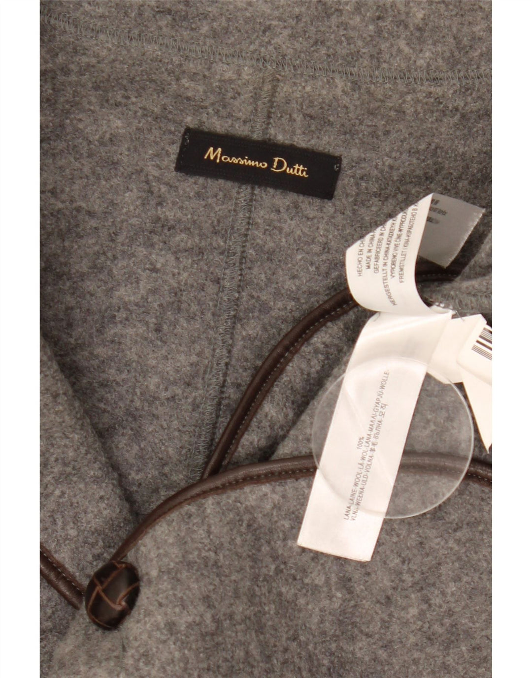 Massimo Dutti Veste Blazer 2 Boutons Femme EU 42 Grande Laine Grise