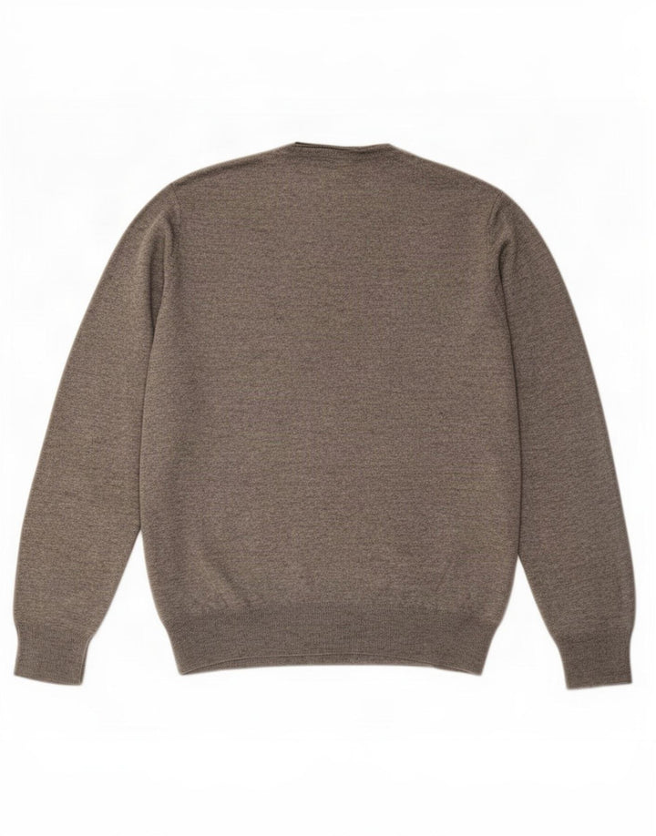 Fred Perry Pull Col Ras Du Cou Homme Gris Moyen Moucheté