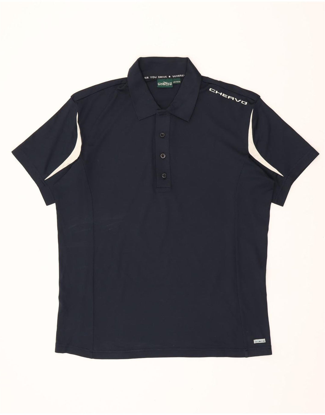 CHERVO Polo Homme IT 54 XL Bleu Marine Colorblock Nylon