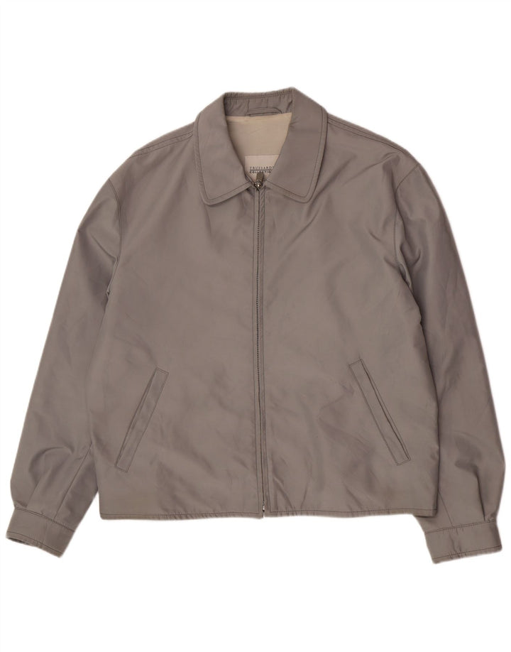 Trussardi Blouson Bomber Homme IT 52 XL Gris Polyester Classique