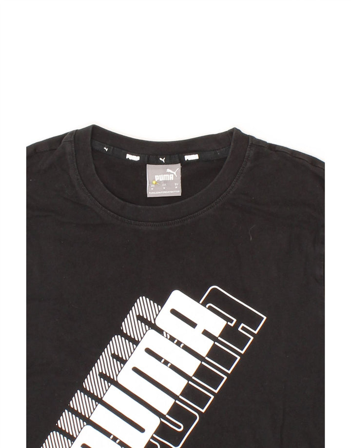 PUMA Mens Graphic T-Shirt Top Medium Black Cotton Vintage Puma and Second-Hand Puma from Messina Hembry 