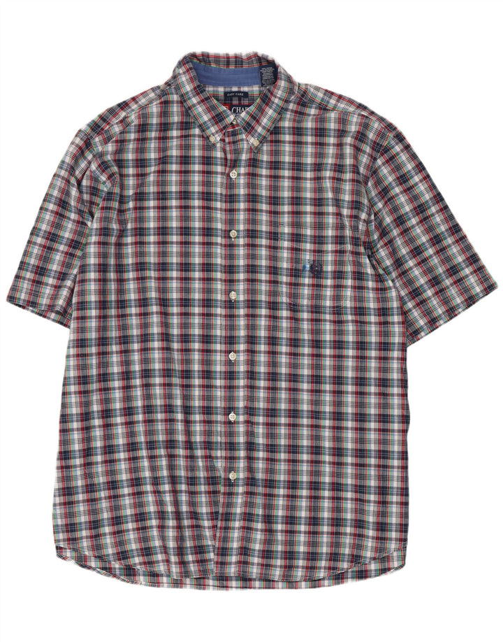 Chaps Chemise à manches courtes pour homme facile d'entretien 2XL en coton à carreaux multicolore
