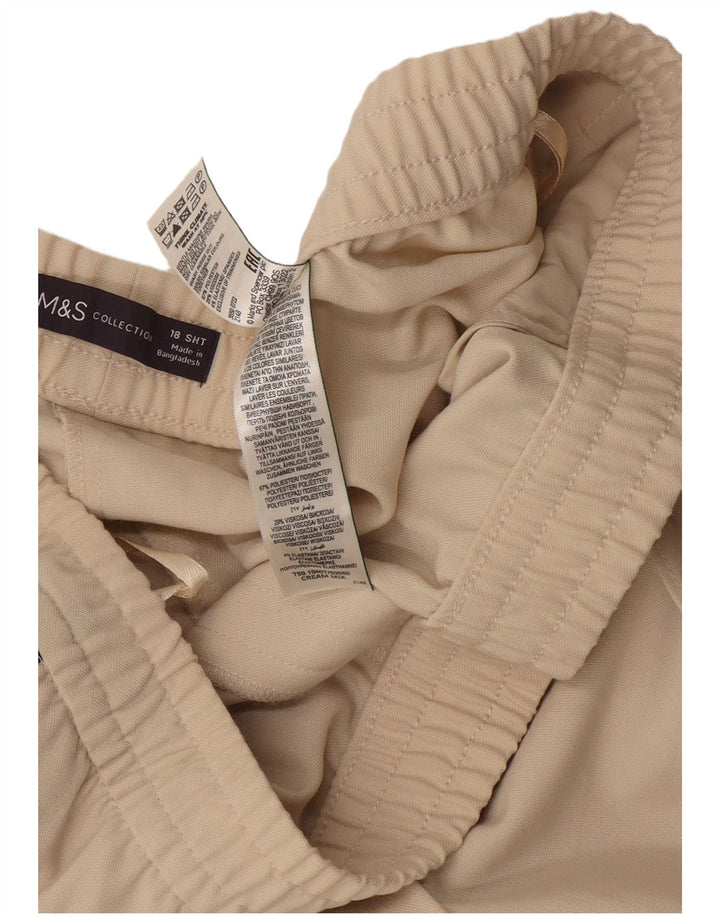 Marks & Spencer Pantalon de survêtement court pour femme UK 18 XL Blanc cassé Polyester
