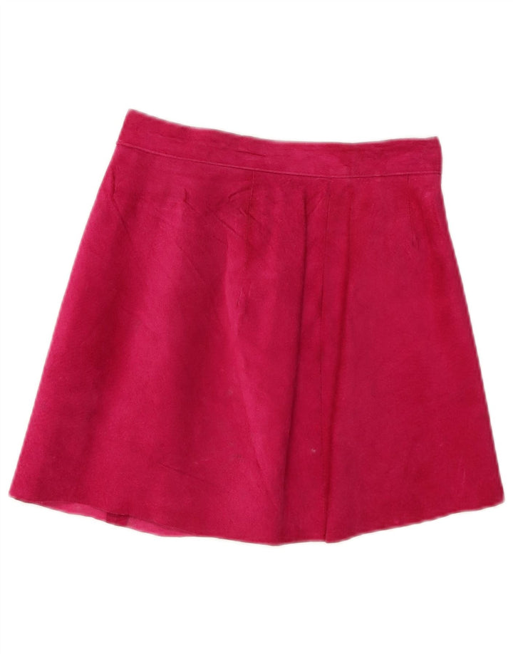 jupe en daim femme vintage W24 XS Rose
