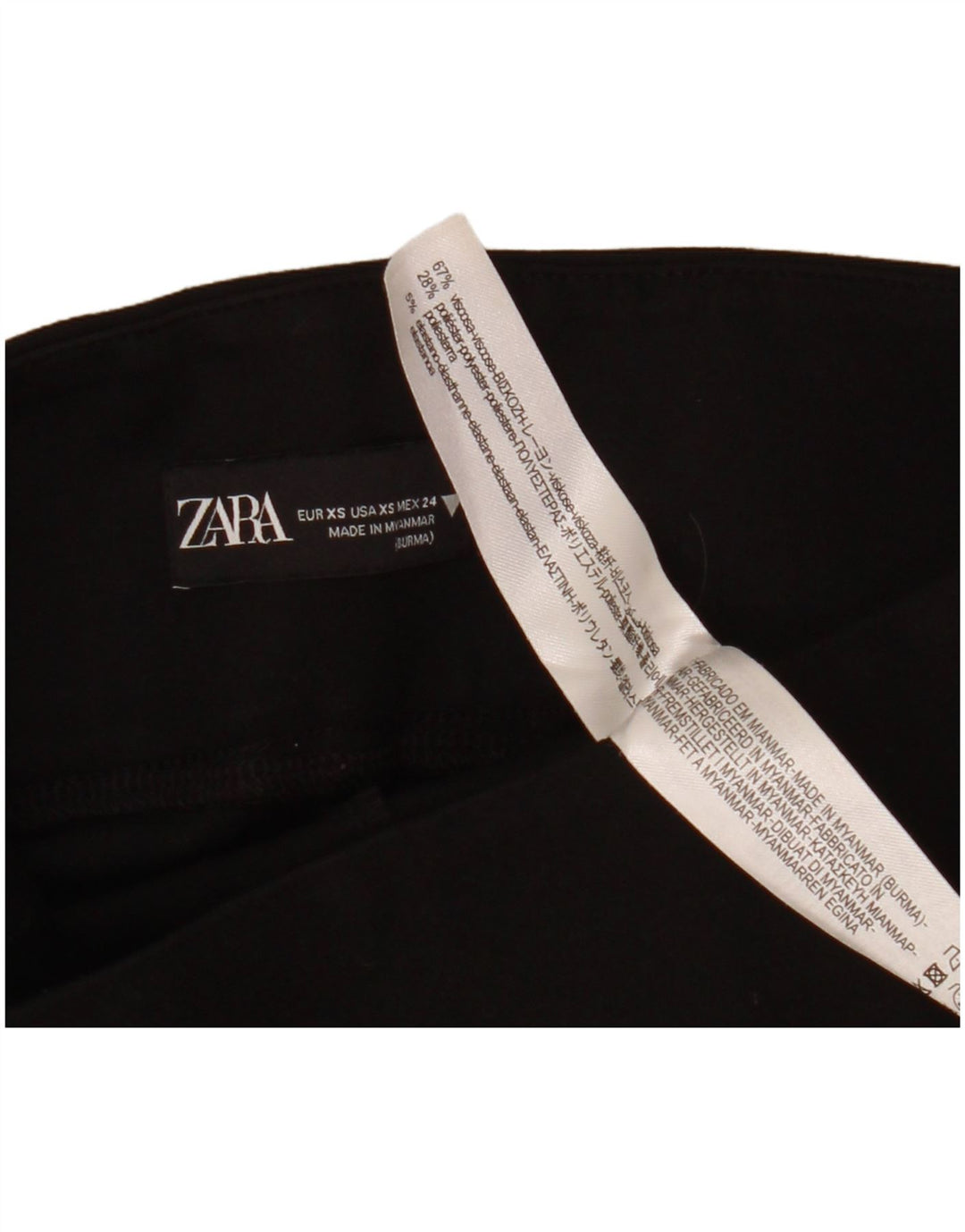 Zara Leggings Femme UK 6 XS Noir Viscose