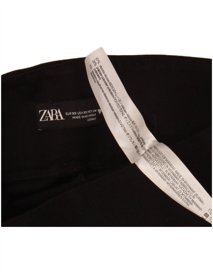 Zara Leggings Femme UK 6 XS Noir Viscose